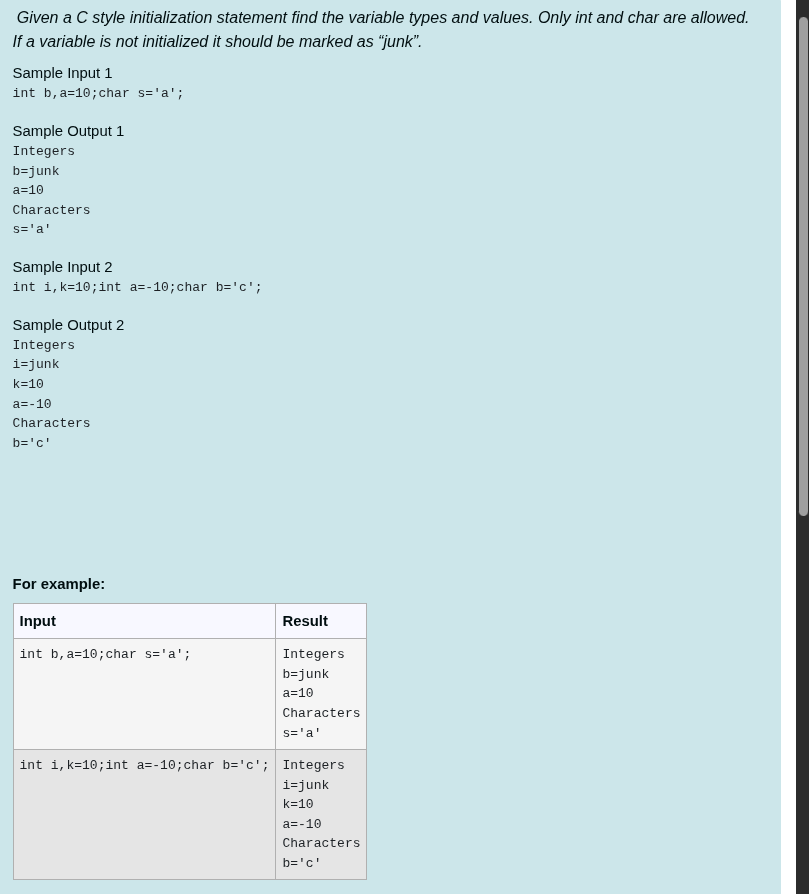 Variable Initialization and Types