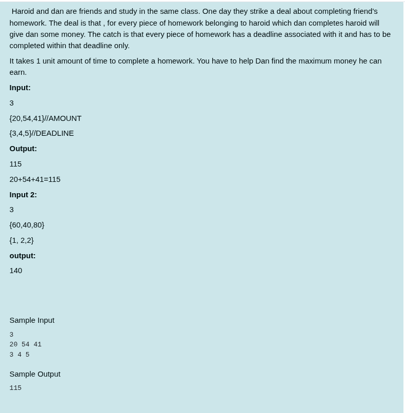 Haroid and Dan's Homework Deal