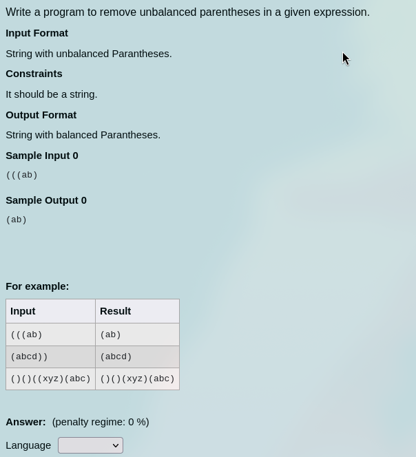 delete unused parentheses